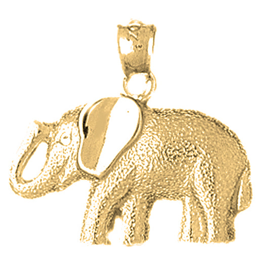 Yellow Gold-plated Silver Elephant Pendant