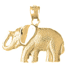 Yellow Gold-plated Silver Elephant Pendant