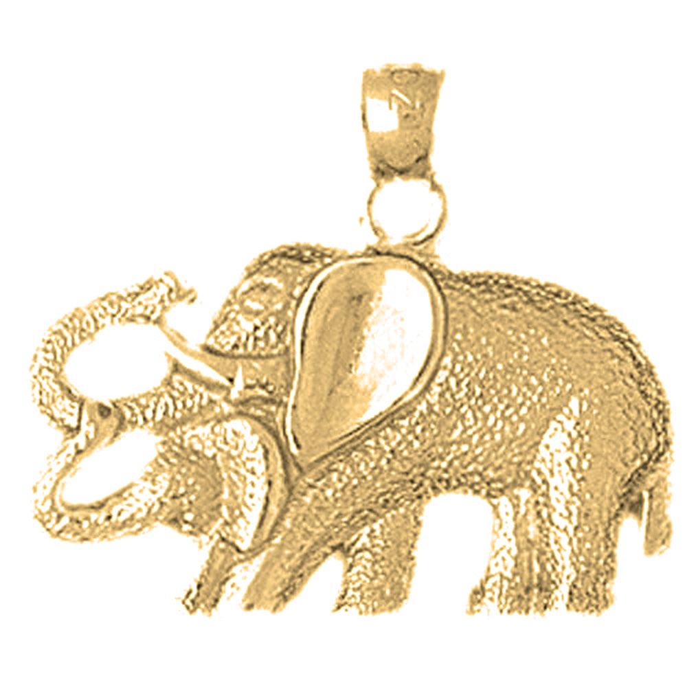 Yellow Gold-plated Silver Elephant Pendant