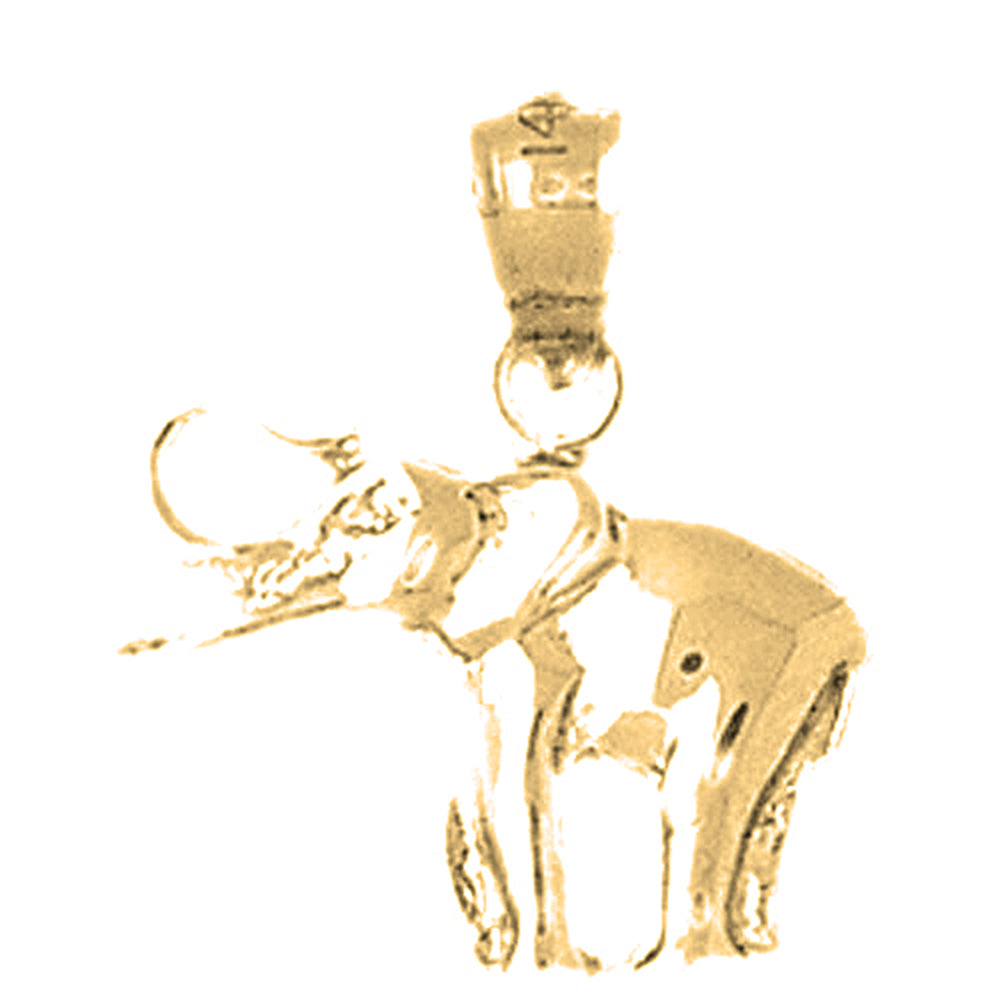 Yellow Gold-plated Silver Elephant Pendant