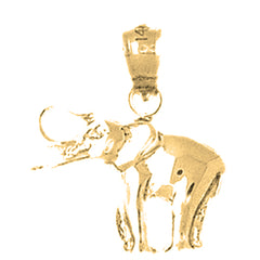 Yellow Gold-plated Silver Elephant Pendant