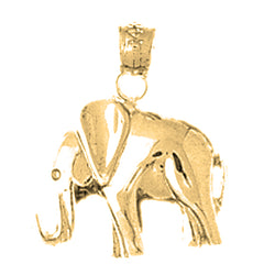 Yellow Gold-plated Silver Elephant Pendant
