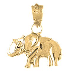 Yellow Gold-plated Silver Elephant Pendant