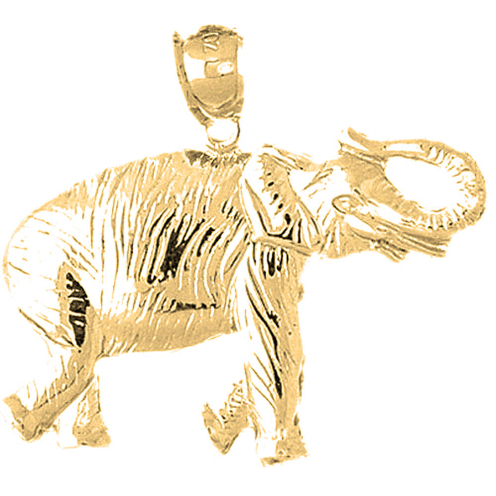 Yellow Gold-plated Silver Elephant Pendant