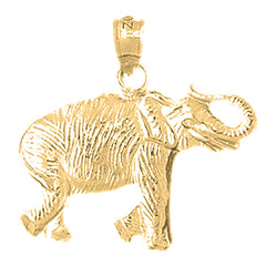 Yellow Gold-plated Silver Elephant Pendant