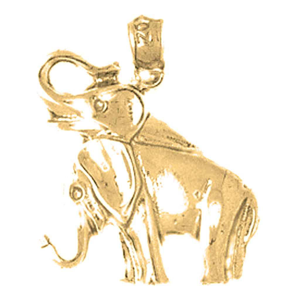 Yellow Gold-plated Silver Elephant Pendant