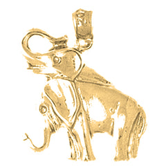 Yellow Gold-plated Silver Elephant Pendant