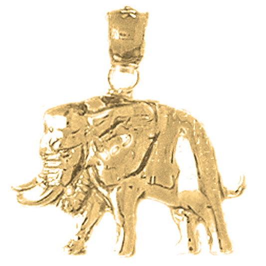 Yellow Gold-plated Silver Elephant Pendant