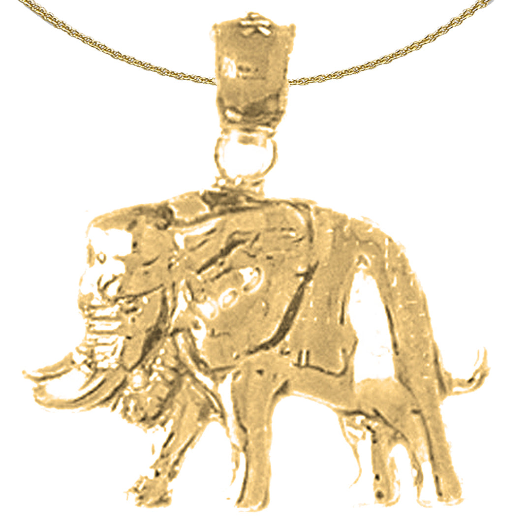 10K, 14K or 18K Gold Elephant Pendant