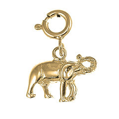 Yellow Gold-plated Silver Elephant Pendant