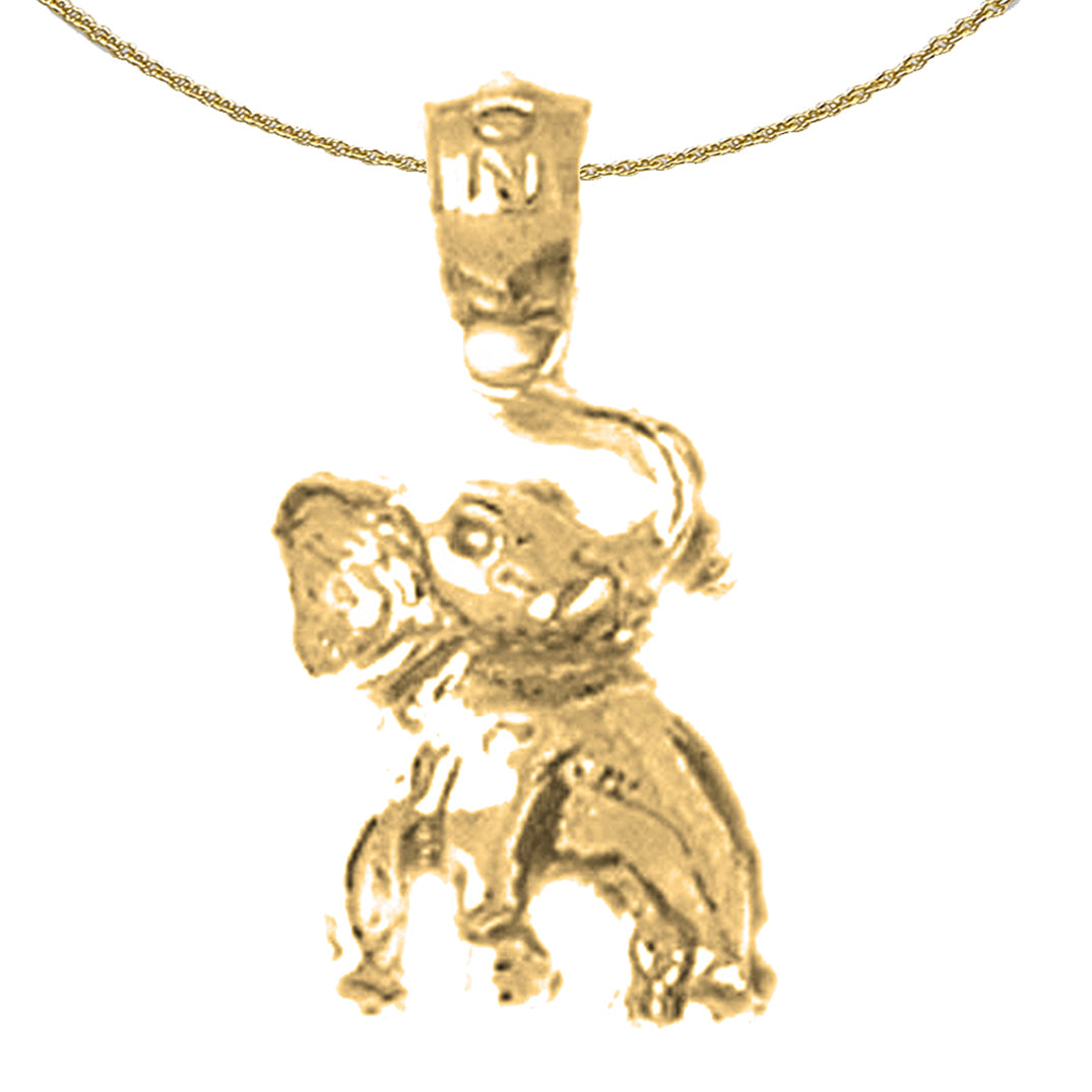14K or 18K Gold Elephant Pendant