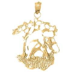 Yellow Gold-plated Silver Elephant Pendant