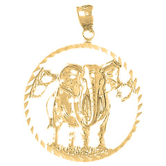 Yellow Gold-plated Silver Elephant Pendant