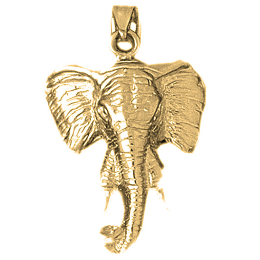 Yellow Gold-plated Silver Elephant Pendant