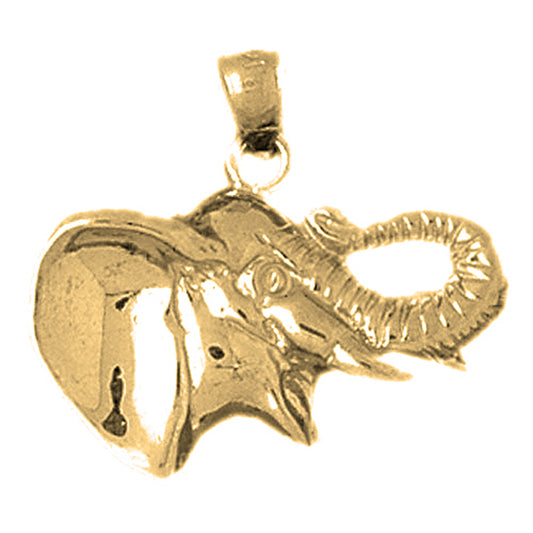 Yellow Gold-plated Silver Elephant Pendant