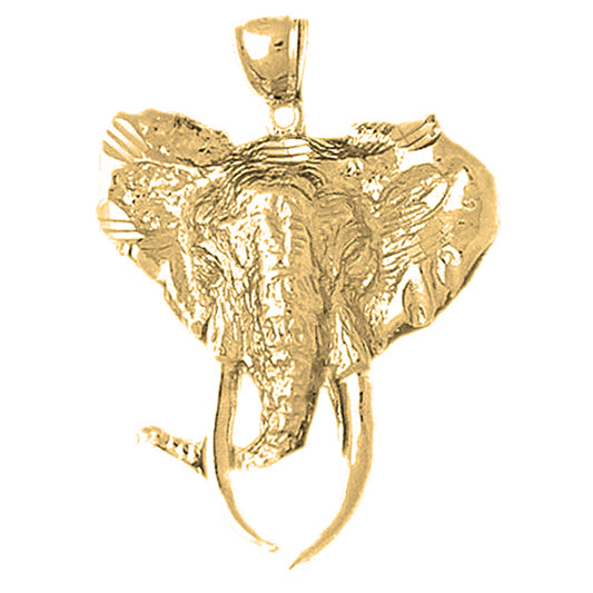 Yellow Gold-plated Silver Elephant Pendant