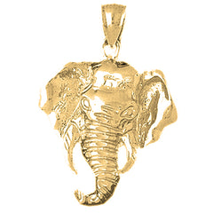 Yellow Gold-plated Silver Elephant Pendant