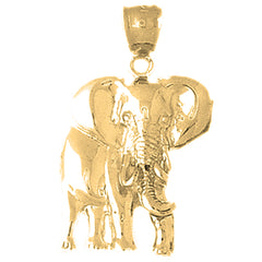 Yellow Gold-plated Silver Elephant Pendant