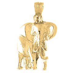 Yellow Gold-plated Silver Elephant Pendant