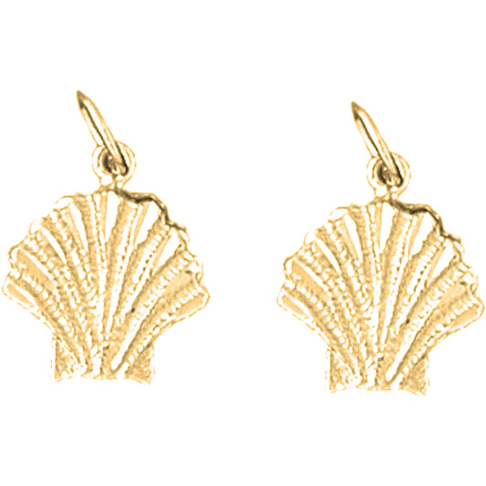14K or 18K Gold 17mm Shell Earrings