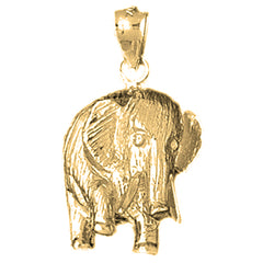 Yellow Gold-plated Silver Elephant Pendant