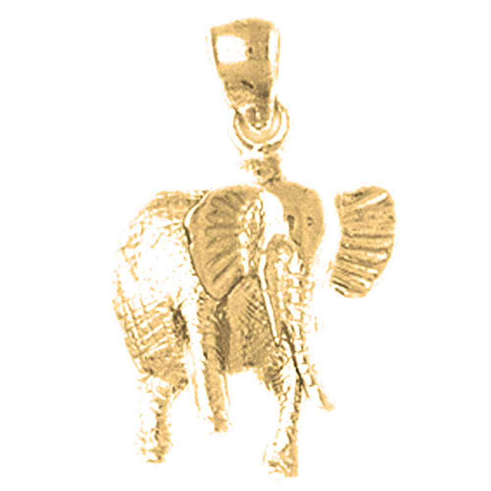 Yellow Gold-plated Silver Elephant Pendant