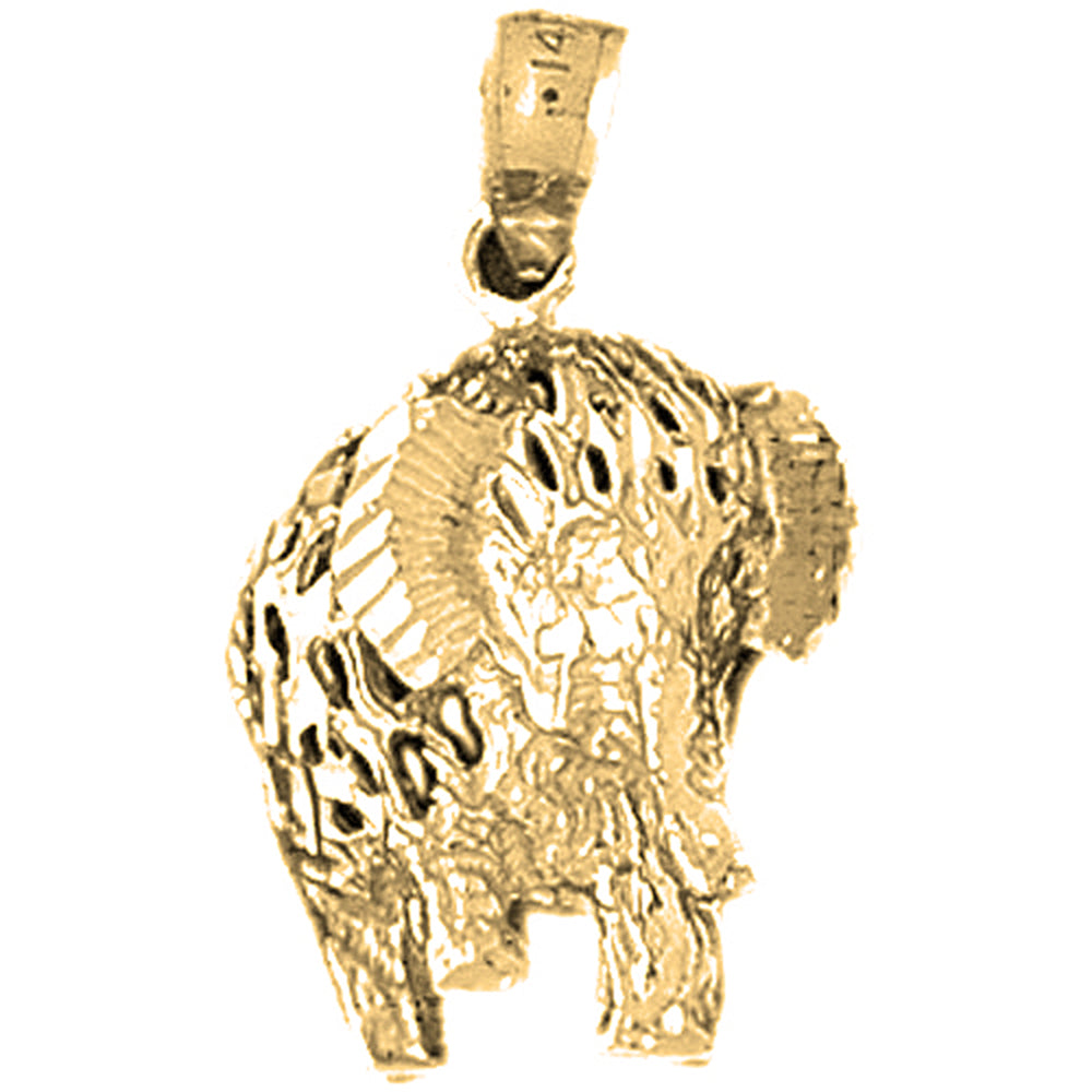 Yellow Gold-plated Silver Elephant Pendant