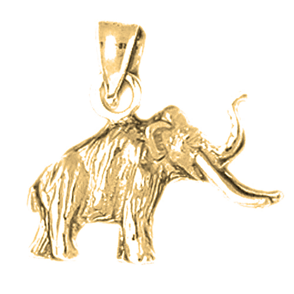 Yellow Gold-plated Silver 3D Elephant Pendant