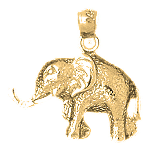 Yellow Gold-plated Silver Elephant Pendant