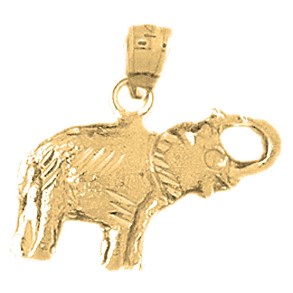 Yellow Gold-plated Silver Elephant Pendant