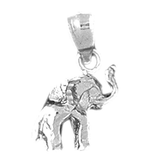 Sterling Silver 3D Elephant Pendant