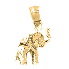 Yellow Gold-plated Silver 3D Elephant Pendant