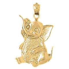 Yellow Gold-plated Silver Elephant Pendant