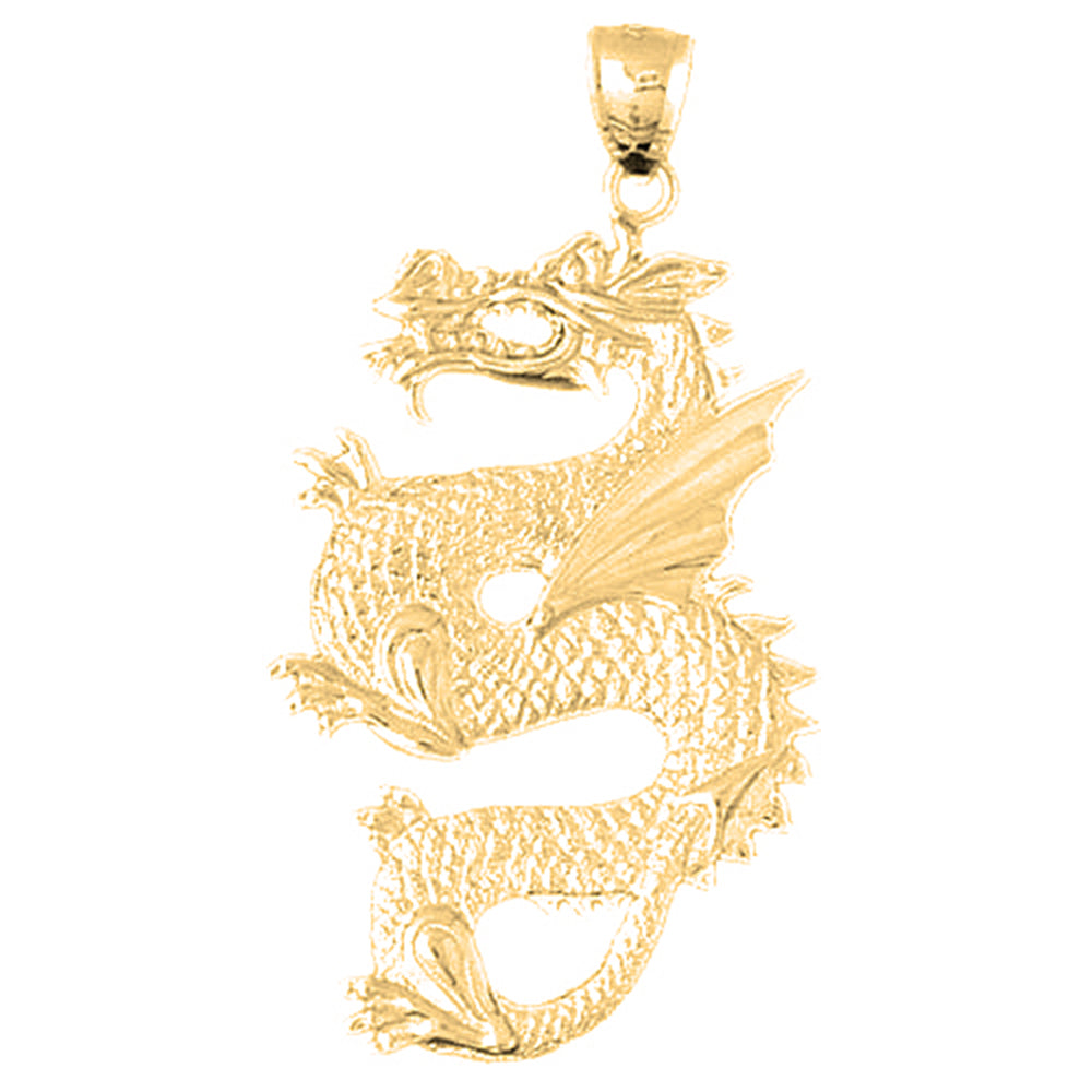 10K, 14K or 18K Gold Dragon Pendant