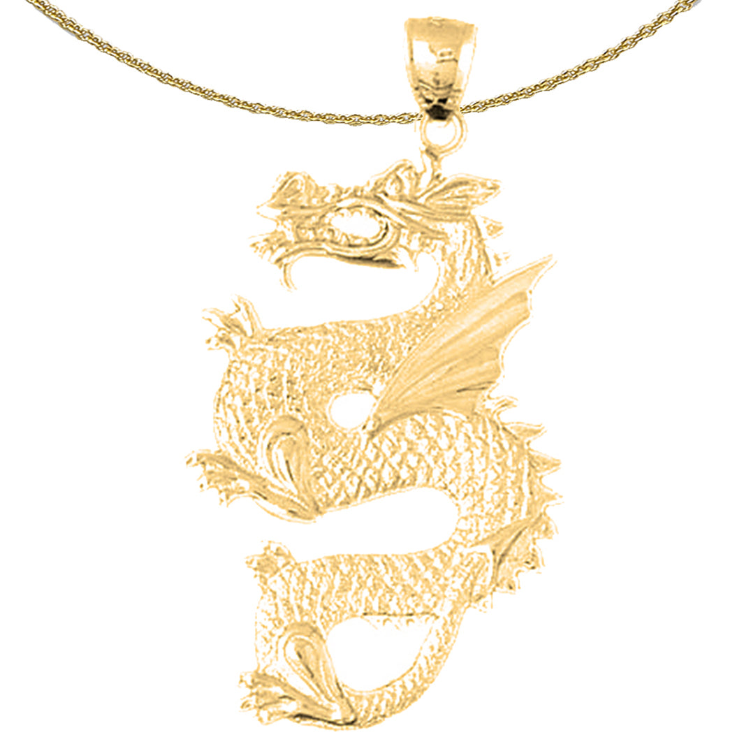 10K, 14K or 18K Gold Dragon Pendant