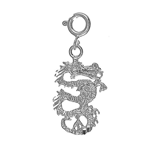Sterling Silver 3D Dragon Pendant