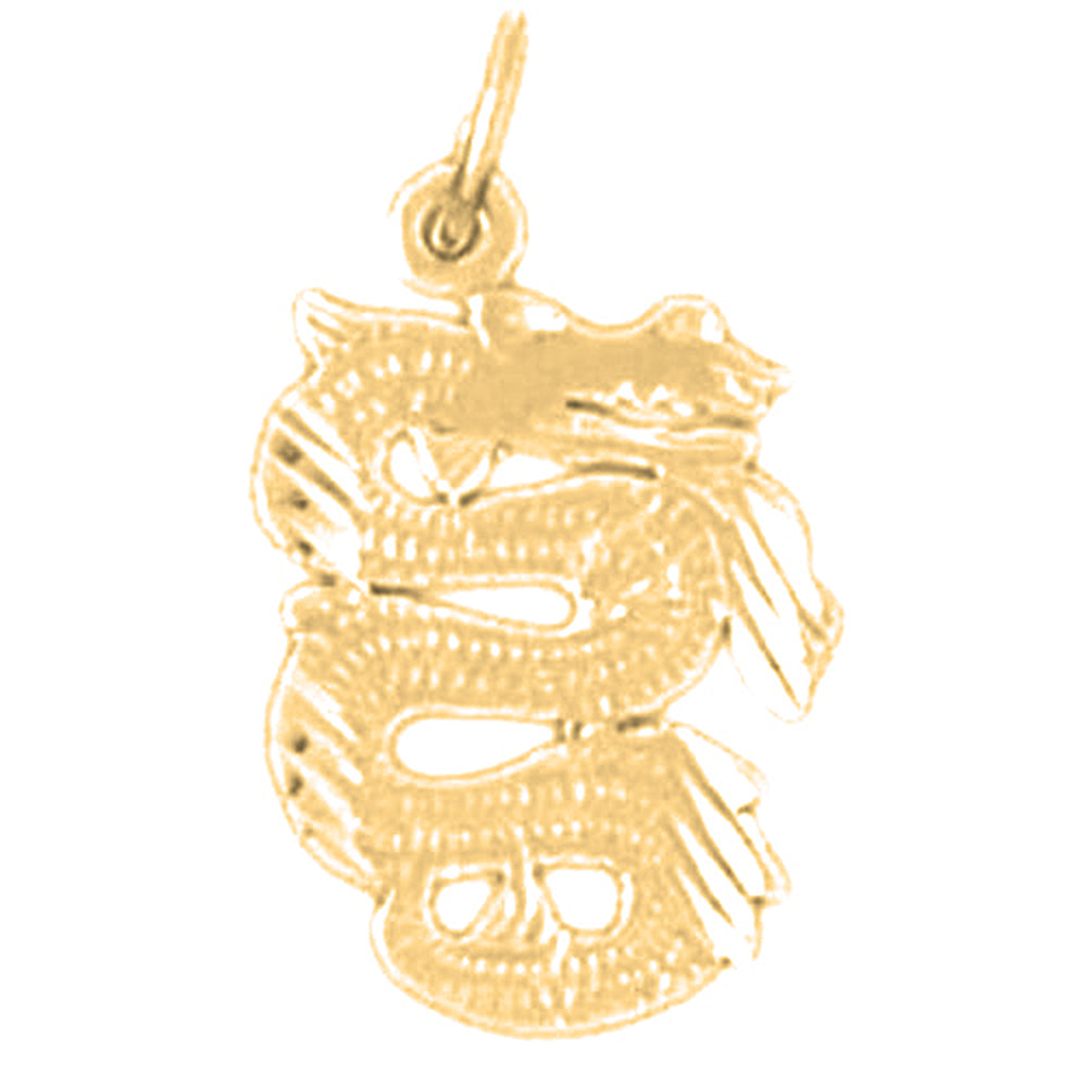 Yellow Gold-plated Silver Dragon Pendant
