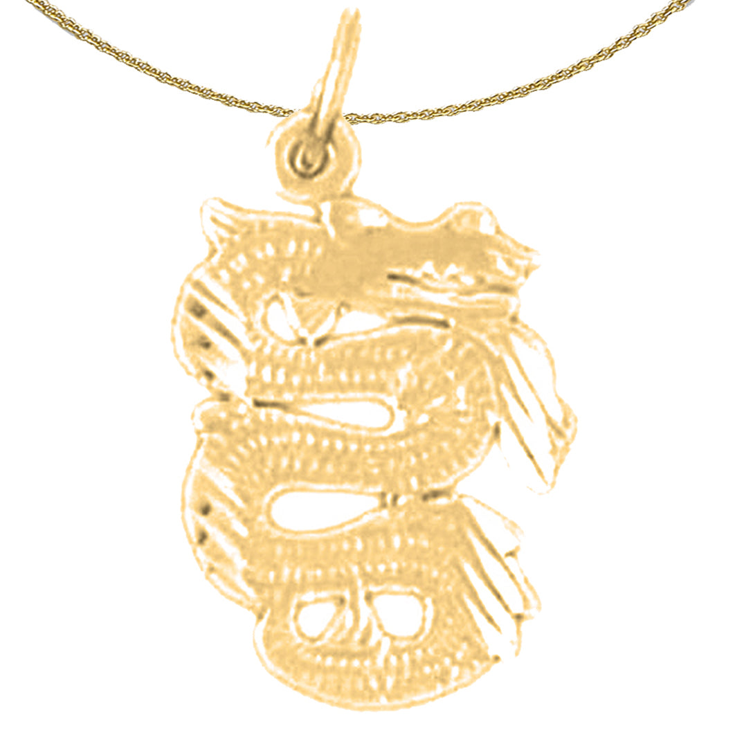 14K or 18K Gold Dragon Pendant
