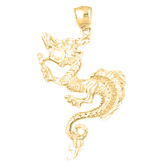 Yellow Gold-plated Silver Dragon Pendant