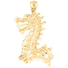 Yellow Gold-plated Silver Dragon Pendant