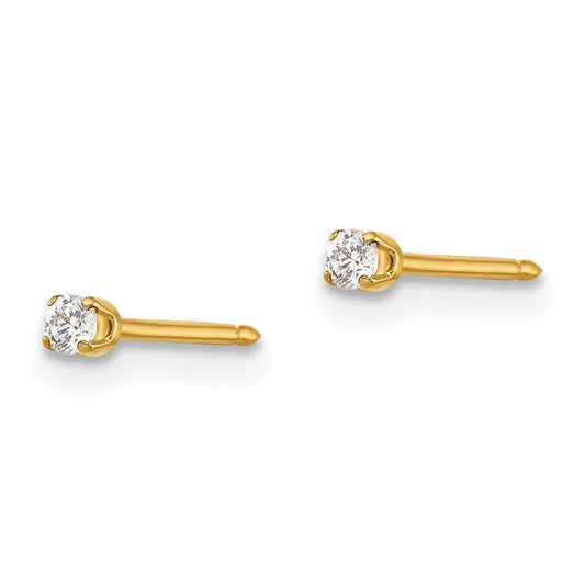 Inverness 14K Yellow Gold 2mm CZ Earrings