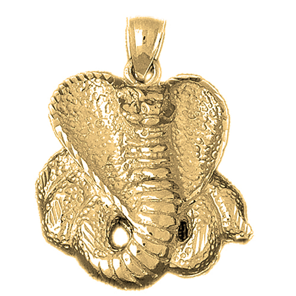 Yellow Gold-plated Silver Cobra Pendant