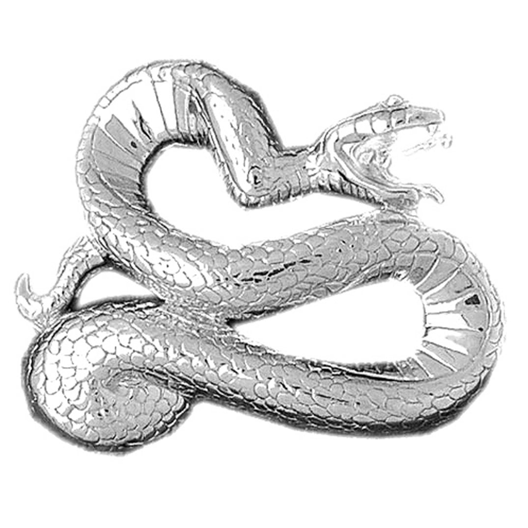 Sterling Silver Rattle Snake Pendant