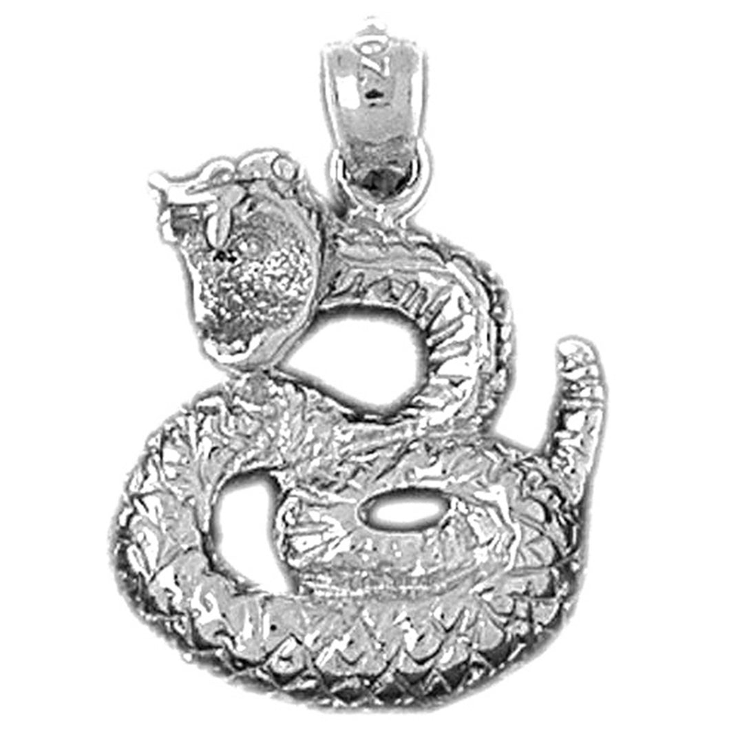 Sterling Silver Rattle Snake Pendant