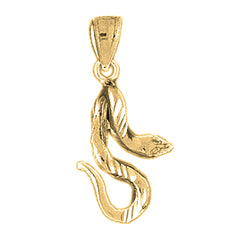 Yellow Gold-plated Silver Snake Pendant