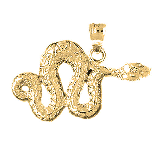 Yellow Gold-plated Silver Boa Constrictor Snake Pendant