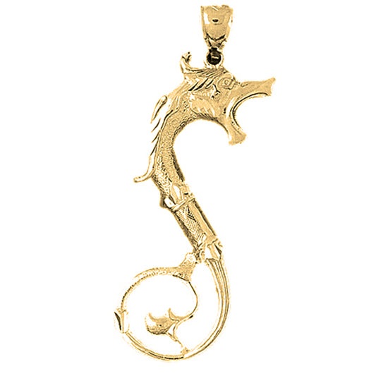 Yellow Gold-plated Silver Dragon Pendant