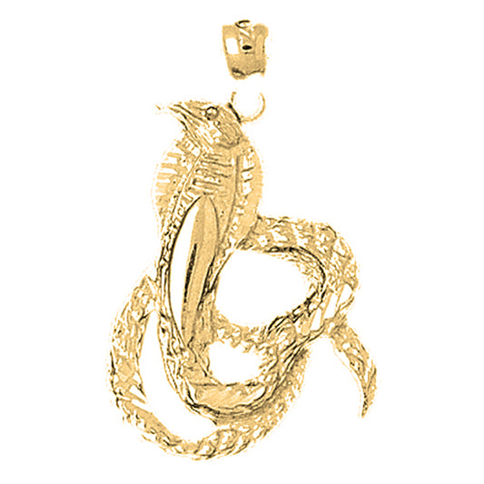 Yellow Gold-plated Silver Cobra Pendant