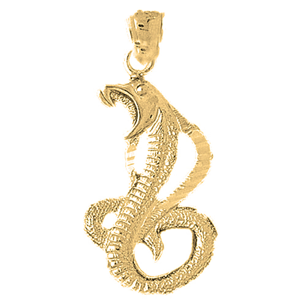 Yellow Gold-plated Silver Cobra Pendant