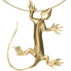 Colgante de lagarto de plata de ley (bañado en rodio o oro amarillo)